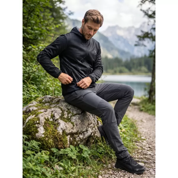  Pánska softshellová bunda premium ALTISPORT VOJ/ALM129JACK01 ČIERNOSIVÁ 
