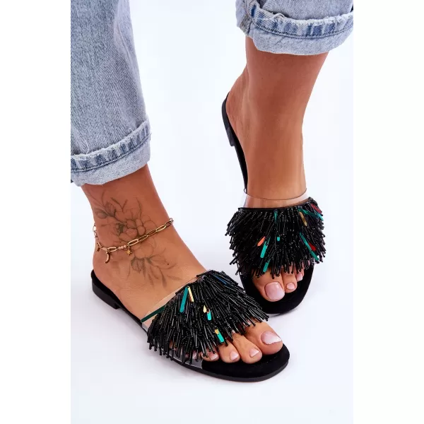  Dámske šľapky S.BARSKI KV-576-4 BLACK 