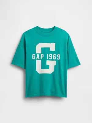 Detské tričko GAP JERSEY LOGO TEE 768091-01 GREEN MIRAGE