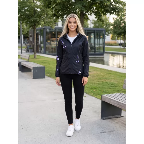  Dámska softshellová bunda premium ALTISPORT VOJ/ALW077JACK01 ČIERNA/FIALOVÁ 