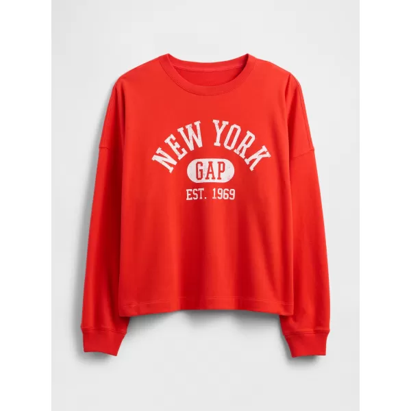  Dámska mikina GAP LOGO SWEATSHIRT 769308-01 POSTER RED 