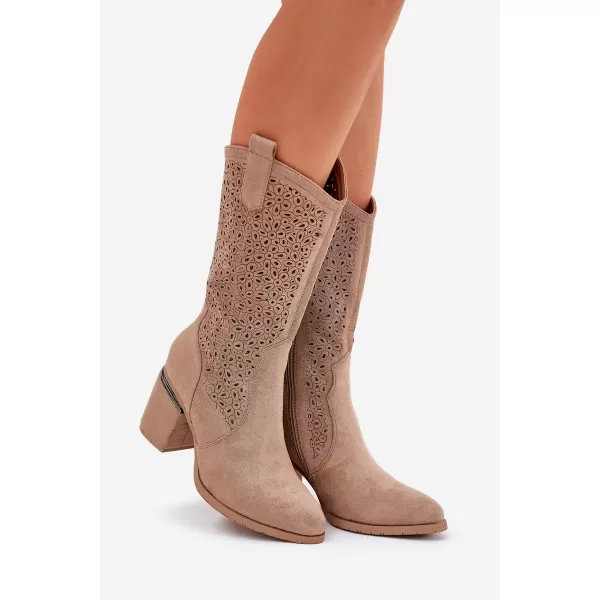  Dámske čižmy S.BARSKI HY51-238 BEIGE 
