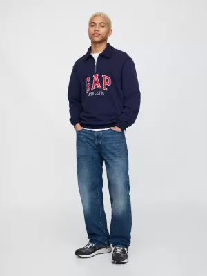 Pánska mikina GAP POLO HALF ZIP SWEATSHIRT 744734-01 NAVY UNIFORM