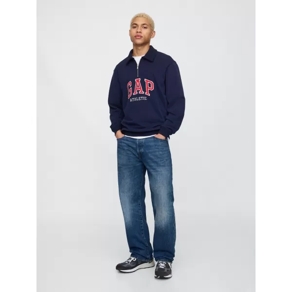  Pánska mikina GAP POLO HALF ZIP SWEATSHIRT 744734-01 NAVY UNIFORM 