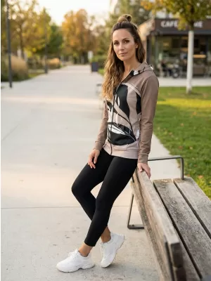 Dámska mikina na zips premium ALTISPORT VOJ/ALW128MI02 KÁVOVÁ