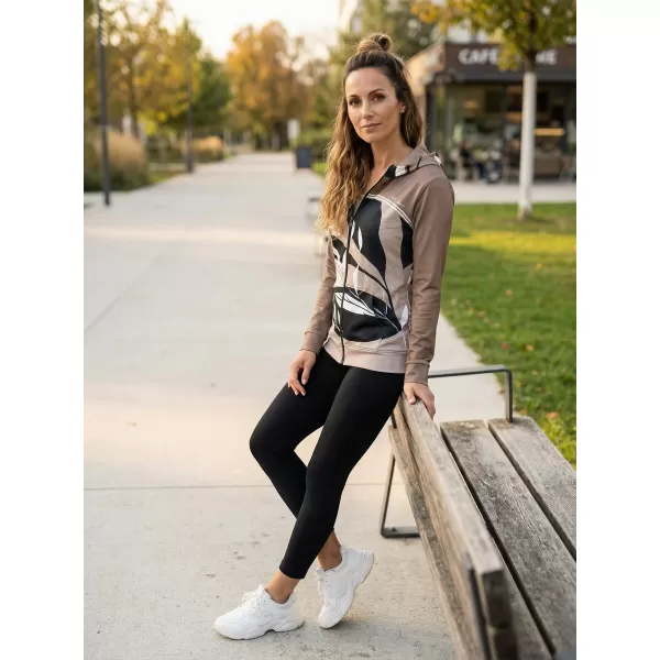  Dámska mikina na zips premium ALTISPORT VOJ/ALW128MI02 KÁVOVÁ 