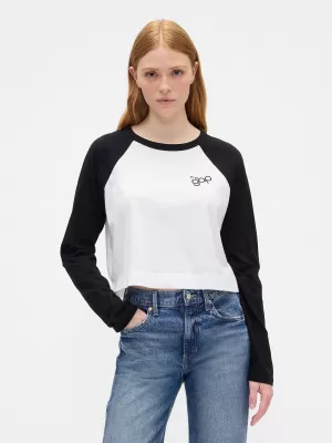Dámske tričko GAP RAGLAN CROPPED TEE 846969-03 BLACK