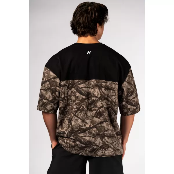  Oversized tričko POWER 898 SVETLO HNEDÁ CAMO Nebbia 