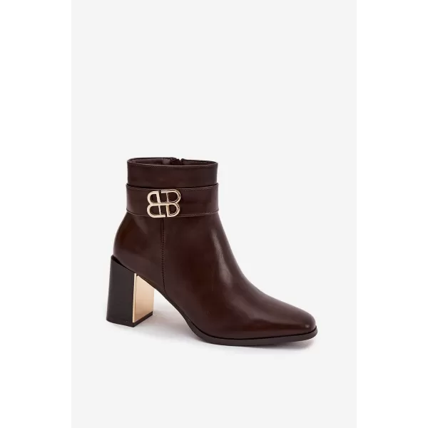  Dámske topánky na podpätku BOTO GALINNE 40566 BROWN 