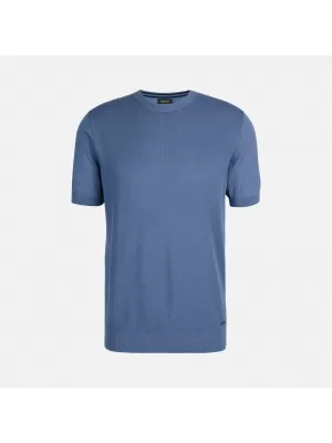 Pánske tričko GEOX KNIT G012315 MODRÁ