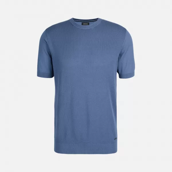  Pánske tričko GEOX KNIT G012315 MODRÁ 