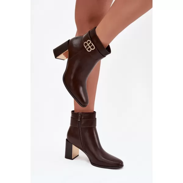  Dámske topánky na podpätku BOTO GALINNE 40566 BROWN 