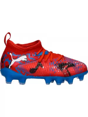 Detská obuv PUMA FUTURE 8 MATCH PLAY FG/AG JR 108750-01 ČERVENÉ/ČIERNE/MODRÉ/RUŽOVÉ PIXELY