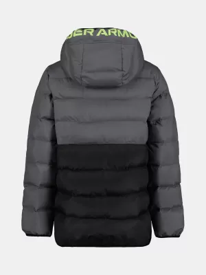 Chlapčenská bunda UNDER ARMOUR UA PRONTO COLORBLOCK PUFFER JACKET UJFIM09F-021 ŠEDÁ