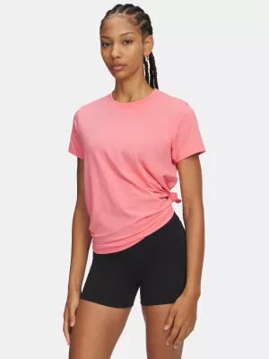 Dámske tričko UNDER ARMOUR UA RIVAL CORE SS 1383648-601 RUŽOVÁ