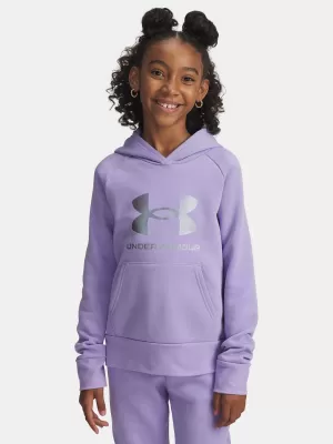 Dievčenská mikina UNDER ARMOUR UA RIVAL FLC SHIMMER HDY 6004118-538 FIALOVÁ
