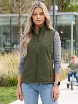 Dámska softshellová vesta ALTISPORT NoPrint NP/ALW965 MILITARY