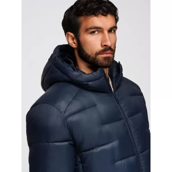  Pánska bunda OMBRE OM-JAHP-0235 NÁMORNÍCKA MODRÁ 