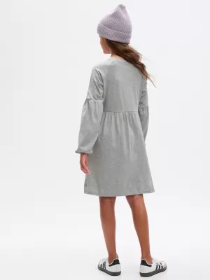 Detské šaty GAP LOGO DRESS 793146-01 LIGHT HEATHER GREY