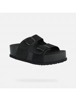 Dámske šľapky GEOX SANDYBETT HIGH G012956 ČIERNA