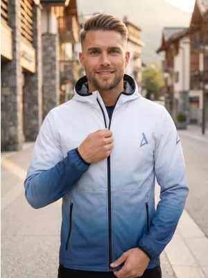 Pánska softshellová bunda premium ALTISPORT VOJ/ALM126JACK01 NÁMORNÁ MODRÁ/BIELA