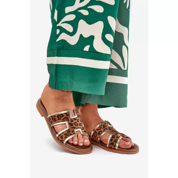  Dámske šľapky ZAZOO 40383 BROWN 