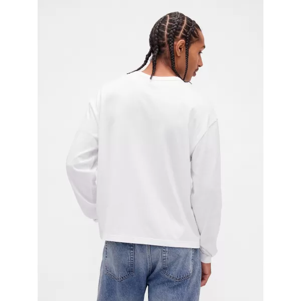  Pánske tričko GAP LONGSLEEVE TEE 838354-03 OPTIC WHITE 
