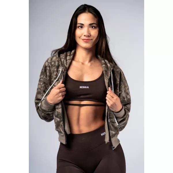  Mikina na zips POWER 895 LIGHT BROWN CAMO Nebbia 