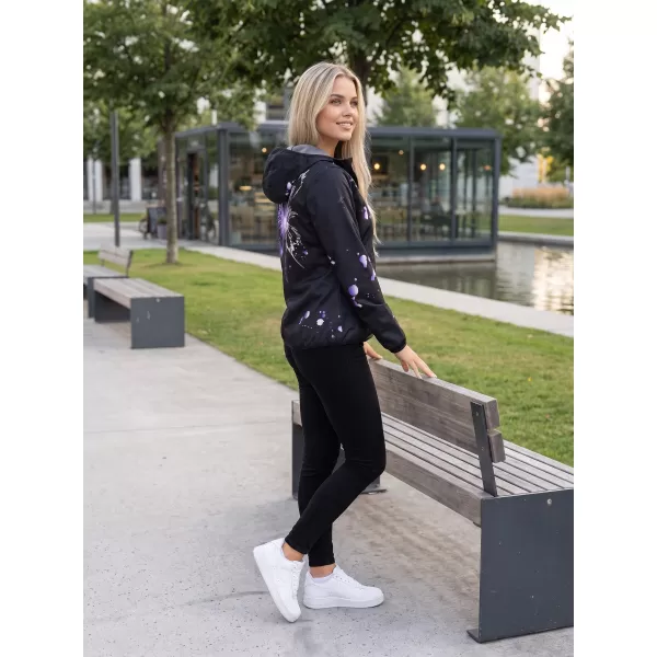  Dámska softshellová bunda premium ALTISPORT VOJ/ALW077JACK01 ČIERNA/FIALOVÁ 