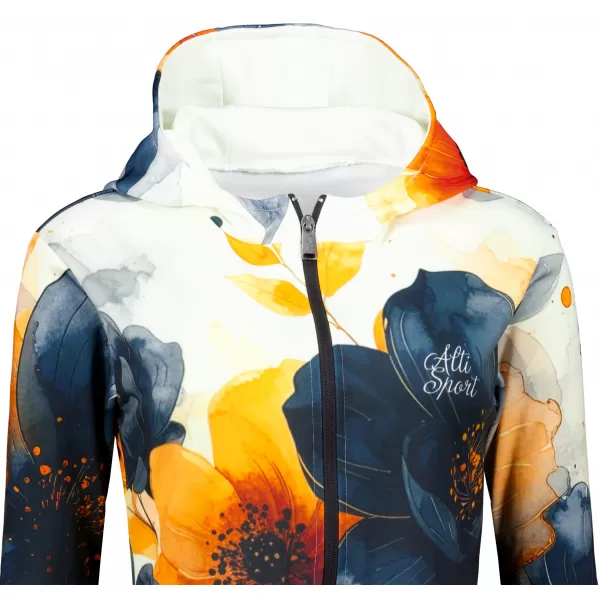  Dámska mikina na zips premium ALTISPORT VOJ/ALW127MI02 ČIERNA/ORANŽOVÁ 