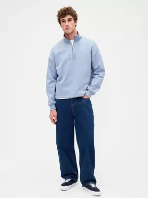 Mikina GAP CORP LOGO HALF ZIP 873446-01 SUNNY GREY