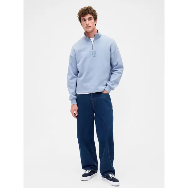  Mikina GAP CORP LOGO HALF ZIP 873446-01 SUNNY GREY 