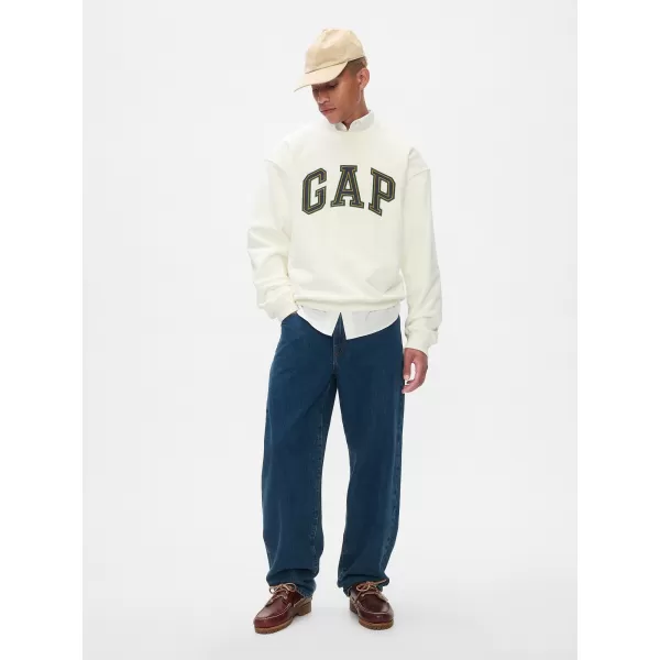  Pánska mikina GAP LOGO CREW SWEATSHIRT 616625-01 NEW OFF WHITE 