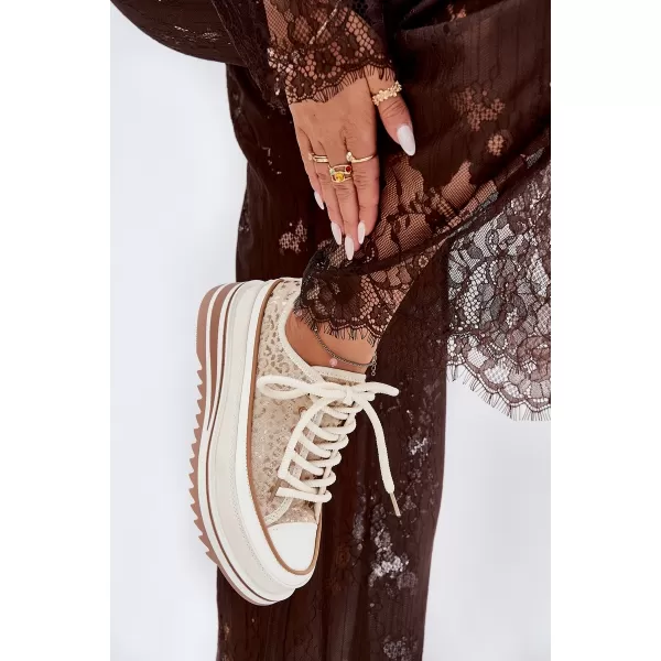  Dámske tenisky S.BARSKI BF51-101 BEIGE 