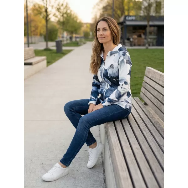  Dámska mikina na zips premium ALTISPORT VOJ/ALW127MI02 ČIERNOBIELA 