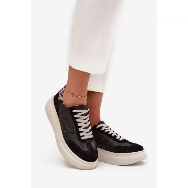  Dámske tenisky ZAZOO N1263 BEIGE/BLACK 