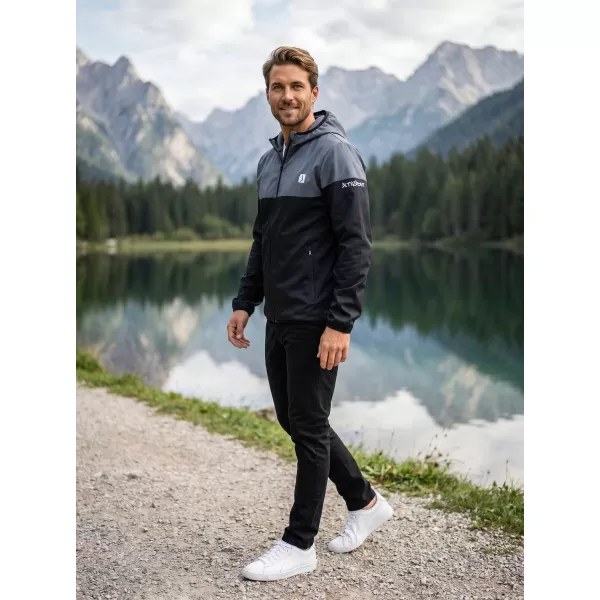  Pánska softshellová bunda premium ALTISPORT VOJ/ALM051JACK01 ŠEDOČIERNA 