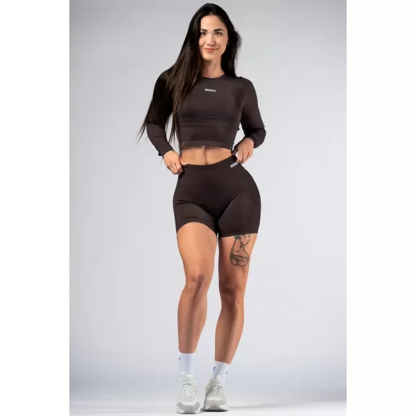  Push-up šortky s vysokým pásom POWER 893 DARK BROWN Nebbia 