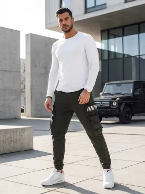 Pánske nohavice DSTREET UX4160 ZELENÁ