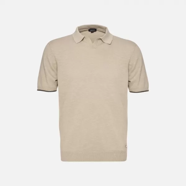  Pánske tričko GEOX KNIT G012318 BÉŽOVÁ 