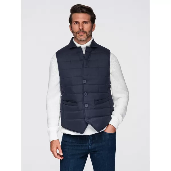  Pánska vesta OMBRE OM-JAVJ-0275 NAVY BLUE MELANGE 