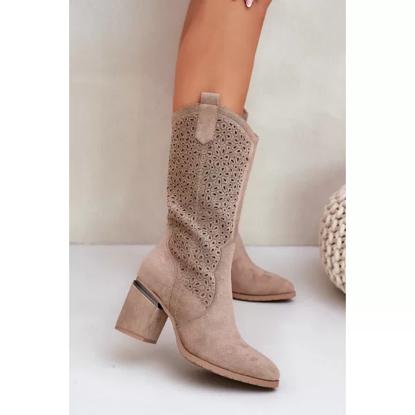  Dámske čižmy S.BARSKI HY51-238 BEIGE 