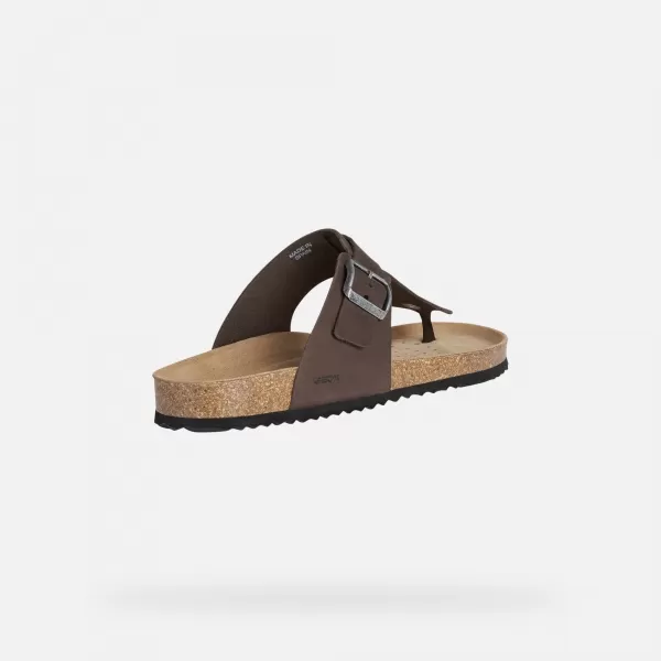  Pánske šľapky GEOX SANDAL GHITA G002573 TMAVO HNEDÁ 