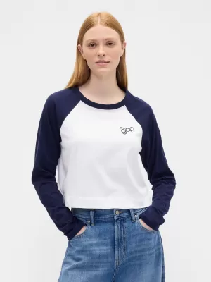 Dámske tričko GAP RAGLAN CROPPED TEE 846969-00 NAVY UNIFORM