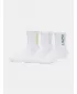 Ponožky UNDER ARMOUR UA 3-MAKER 3PK MID-CREW 1373084-106 BIELA