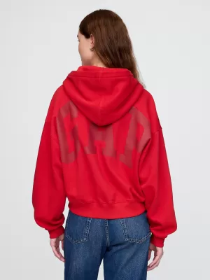 Dámska mikina GAP CROPPED LOGO PULLOVER HOODIE 841725-12 TOMATO SAUCE