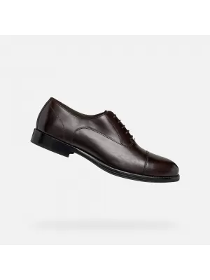 Pánske spoločenské topánky GEOX BARBERIGO G014409 TMAVO HNEDÁ