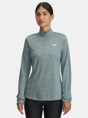 Dámske tričko UNDER ARMOUR TECH 1/2 ZIP- TWIST 1384225-587 MODRÁ