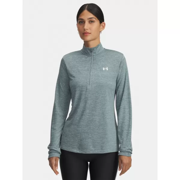  Dámske tričko UNDER ARMOUR TECH 1/2 ZIP- TWIST 1384225-587 MODRÁ 