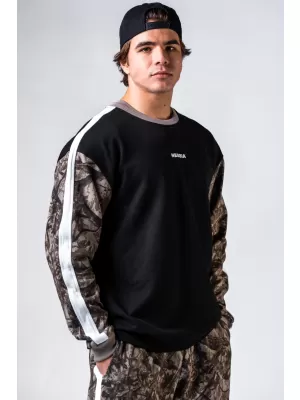 Mikina uvoľneného strihu POWER 903 LIGHT BROWN CAMO Nebbia